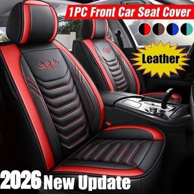 Upgrade PU-Leder Voll-Vordersitzbezug – Wasserdicht, Langlebig, Atmungsaktiv – Universelles Schutzpolster (Günstiger Luxus)