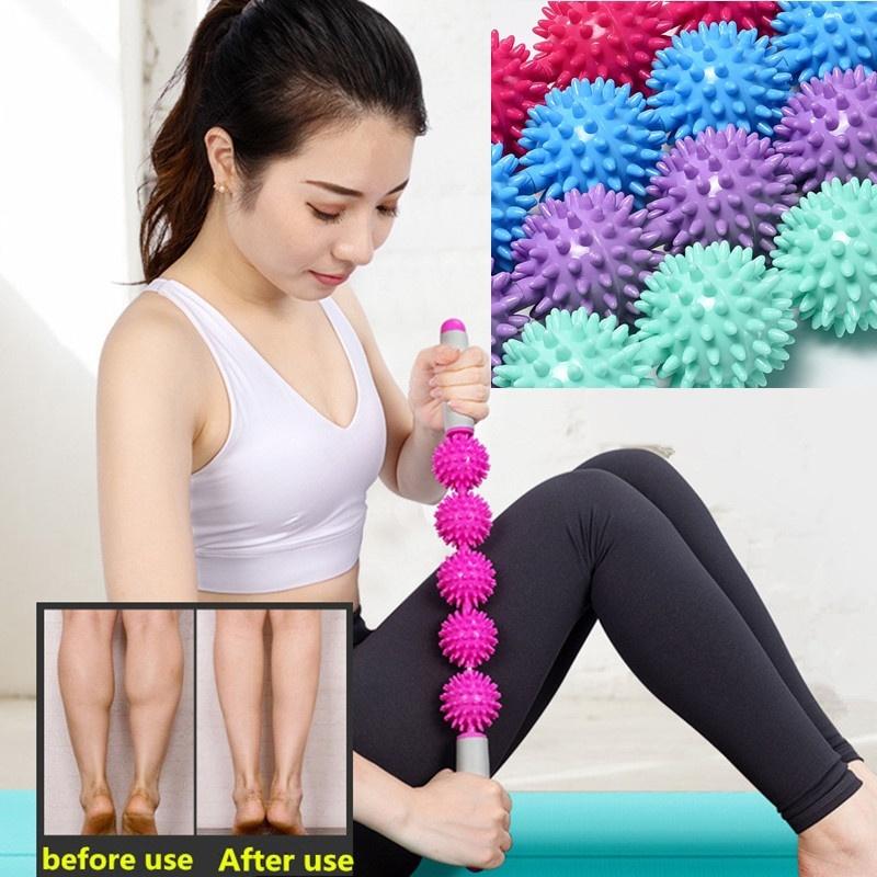 Rodillo de masaje muscular con forma de erizo, para yoga