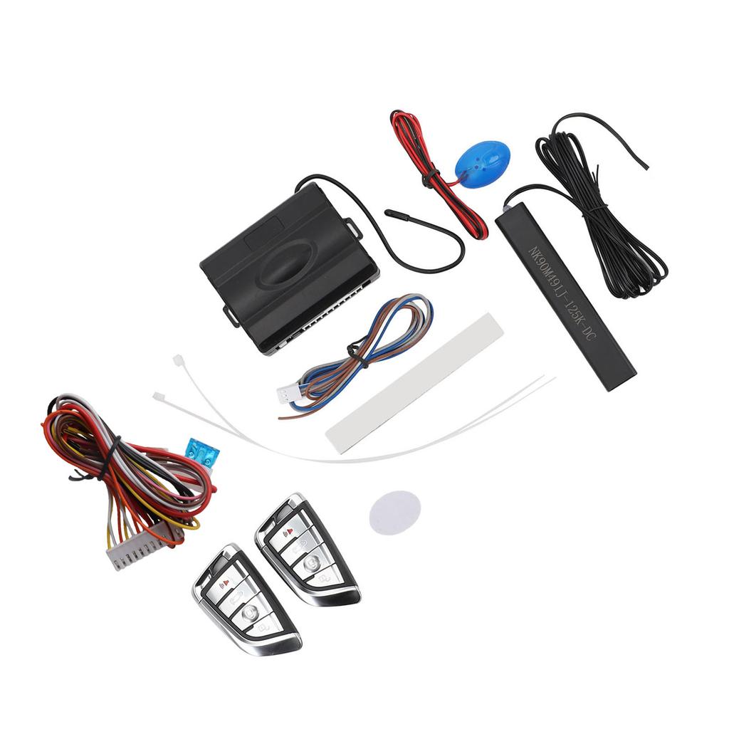 Car Security Alarm System, 12V Car Alarm Security System Keyless Entry With Remote Controls, Passive Anti-Theft Keyless Entry System