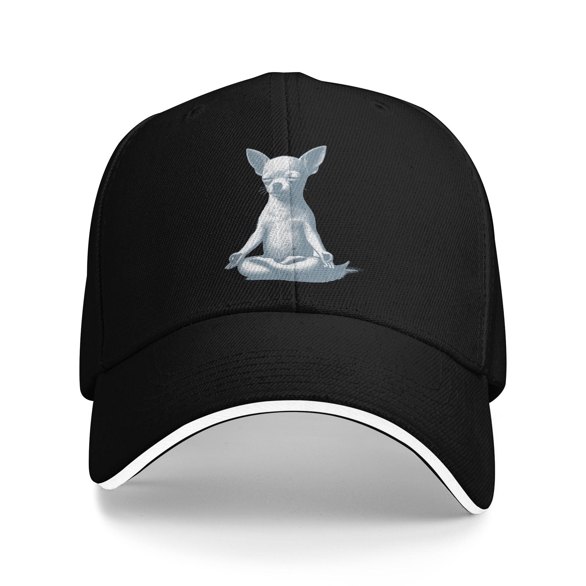 

Summer Casual Baseball Cap Chihuahua Yoga Meditation Outdoor Sports Trucker Hat For Female Male Adjustable Trendy Snapback Cap One Size чёрный