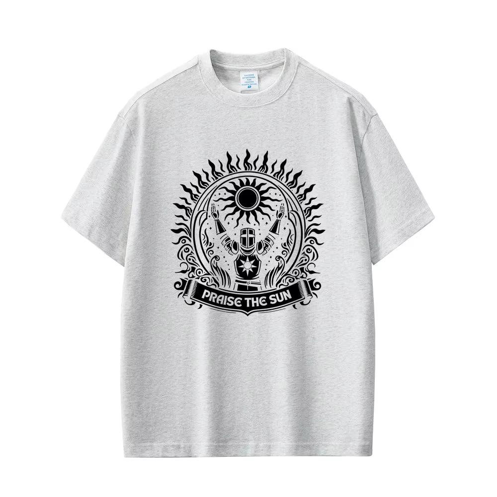Dark Souls Praise The Sun Tshirt Men Women Fashion Gothic Rock Tshirts Mens pure Cotton Vintage T Shirt Game Lovers Fans Gift