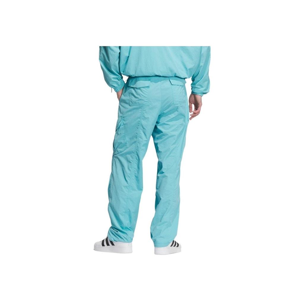 Adidas Originals x KR SS24 Solid Color Loose Cargo Pants with Elastic Waist Men Bottoms Aqua IZ4921
