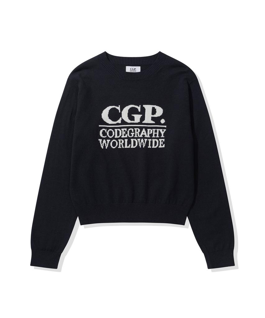 CGP (Women) Square Logo Knit - Navy