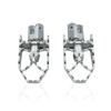 Silver Stainless Steel Rotating Motorcycle Footpegs - 1 Pair