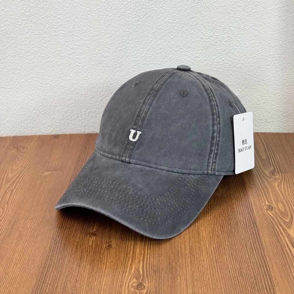Fashion Hat High Quality Letter U Embroidery Baseball Hat Men's and Women's Korean Version Big Head Circumference Face Small Shade Cap Couple Hat