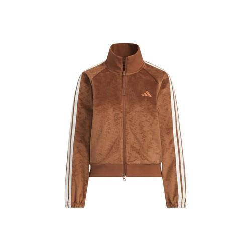 

adidas brand logo stylish sports casual short jacket for women, brown S коричневый