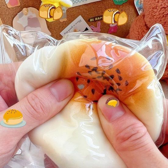 Simulation Egg-yolk Pastry Squeeze Toy Anxiety Stress Relief Fake Food Sensory Fidget Toy Slow Rising Decompression Gadgets