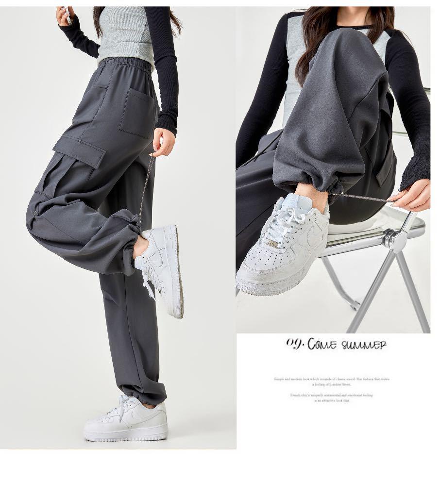 

Женские повседневные брюки карго высокого качества: Осенне-зимний стиль, с плюшевой подкладкой, свободный крой, прямой крой брючин, много карманов, кулиска, полиэстер. Extra Large темно-серого