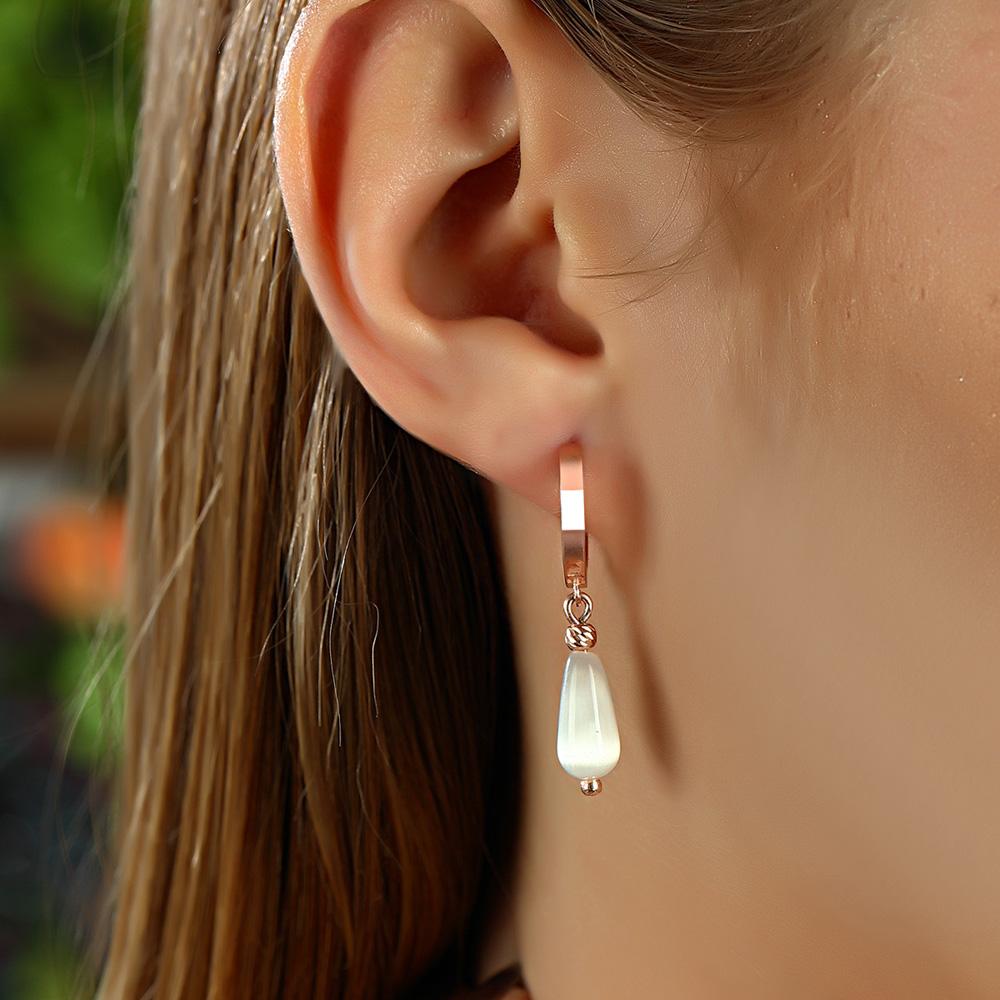 

Новый дизайн ювелирных изделий стерлингового серебра 925 серьги капли воды для женщин серьги с покрытием из розового золота