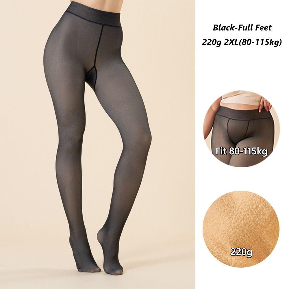 Thick Fake Translucent Leggings High Waist Thermal Stockings Winter Warm Pantyhose  for Women