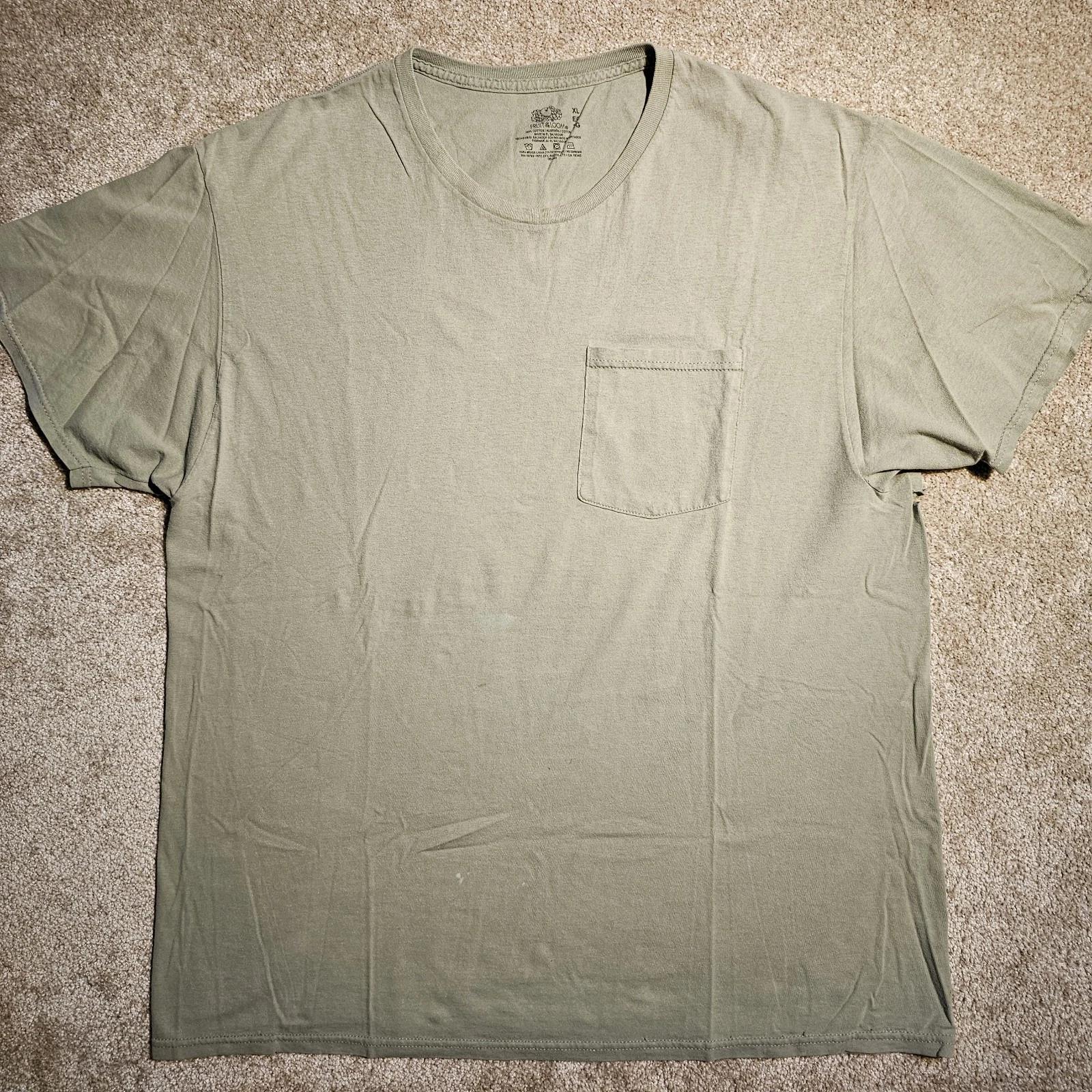 Vintage Y2k Faded Moss Pastel Pocket T-shirt Mens XL Faded Grunge Minimal Green XL