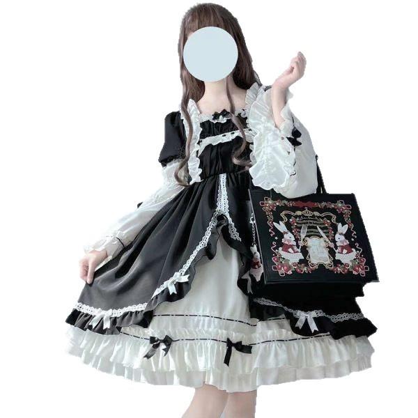 Elegantes Aurora Lolita Kleid mit abnehmbaren Puffärmeln - Neujahrsedition