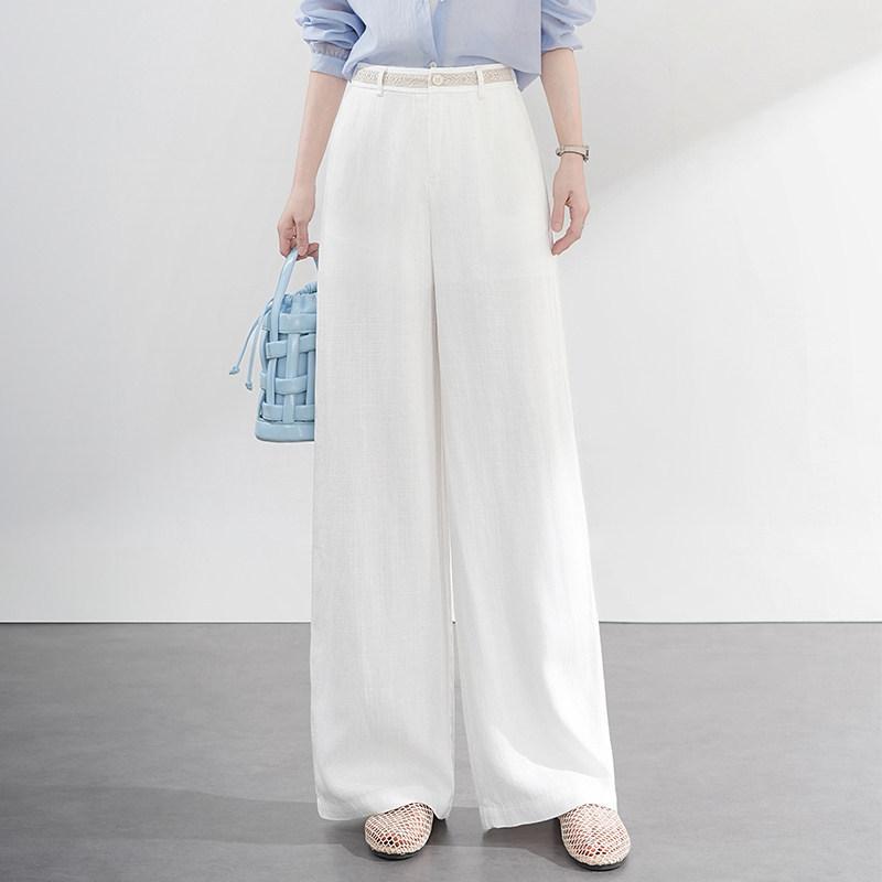 Fashion linen wide-leg pants women's 1116 summer new high-waisted loose and thin straight-leg pants fashion casual pants