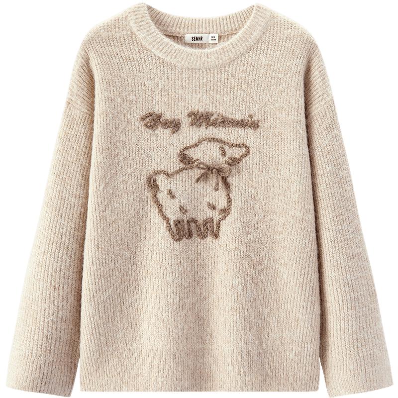 

Женский зимний пуловер оверсайз из искусственной овечьей шерсти Semir L