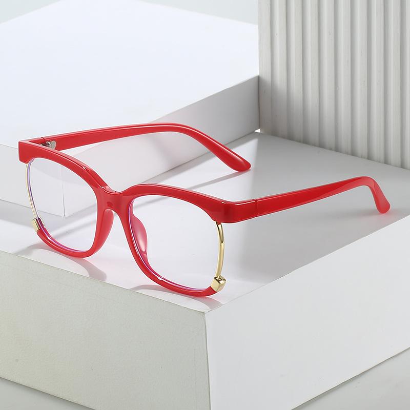 Large Frame Flat Glasses, Personalized Rainbow-Colored Glasses Frame, Can Be Equipped With Myopia Glasses, Glasses Frame