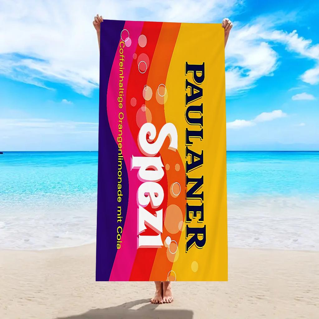 1 Stück großes Strandtuch mit Buchstabenaufdruck, schnell trocknendes, saugfähiges, weiches Strandtuch, für Schwimmen im Freien, Urlaub, Camping