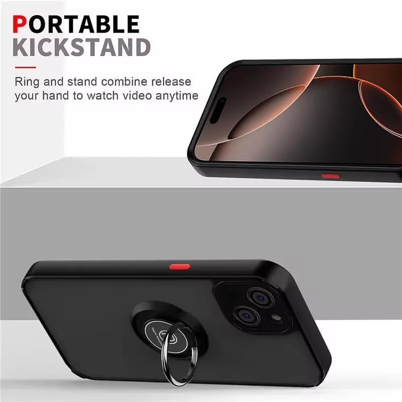 Matte magnetische Ring-Handyhüllen für iPhone 16 13 12 11 Pro Max Mini 16E Stoßfeste Hülle für iPhone 15 14 Pro Max 16 Plus Hülle