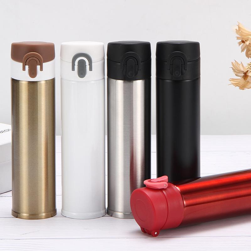 Large Capacity Water Cup Thermos Cup 400ml Vacuum Flasks Portable Stainless Steel Thermos Cup Water Bottle Travel Tea Mug Office Thermos Cup