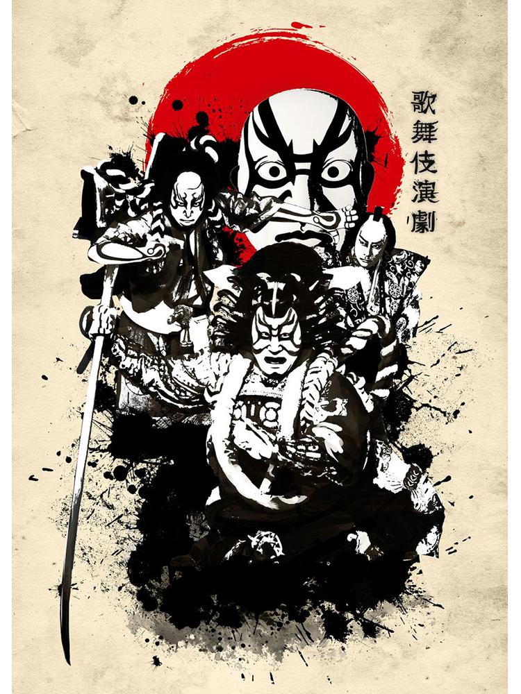 Retro Japanese Samurai Posters Canvas Painting Japan Culture Wall Art Picture For Living Room Home Decoration Frameless
