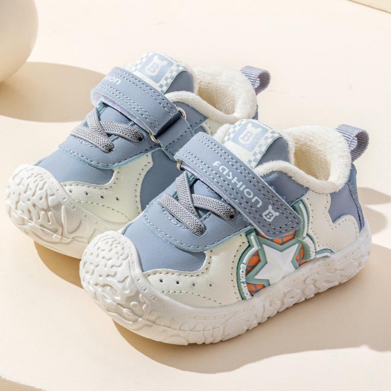 

Женские туфли для малышей Treasure, теплые детские туфли, хлопковые туфли, мужские кроссовки из хлопкового бархата с мягкой подошвой и нескользящей подошвой 16 синий