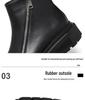 2025 Autumn Men's Mid-Heel Square Toe Martin Boots with Side Zipper