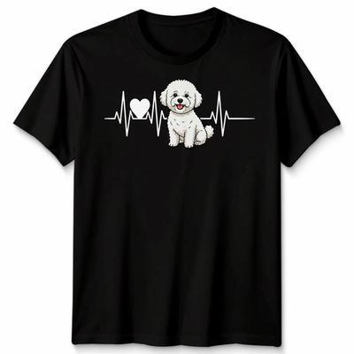 Bichon Frise Heartbeat Dog Animals Men’s T-Shirt Women’s Tee Graphic Top