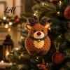 Keepsake Ornament Crafts Fabric Poke Art Christmas Kit DIY 3D Santa Tree Craft Handmade Hanging Ornaments Snowman Gingerbread Man for Holiday Mantel