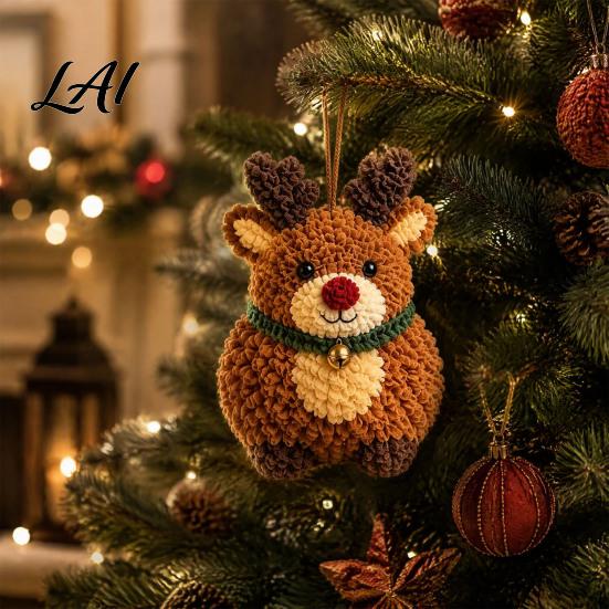 Keepsake Ornament Crafts Fabric Poke Art Christmas Kit DIY 3D Santa Tree Craft Handmade Hanging Ornaments Snowman Gingerbread Man for Holiday Mantel