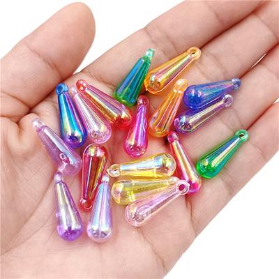 20 buc. 8*22 mm, culoare AB, picătură de apă, mărgele de mărgele DIY, material pentru accesorii de păr cu pandantiv cu margele de mână