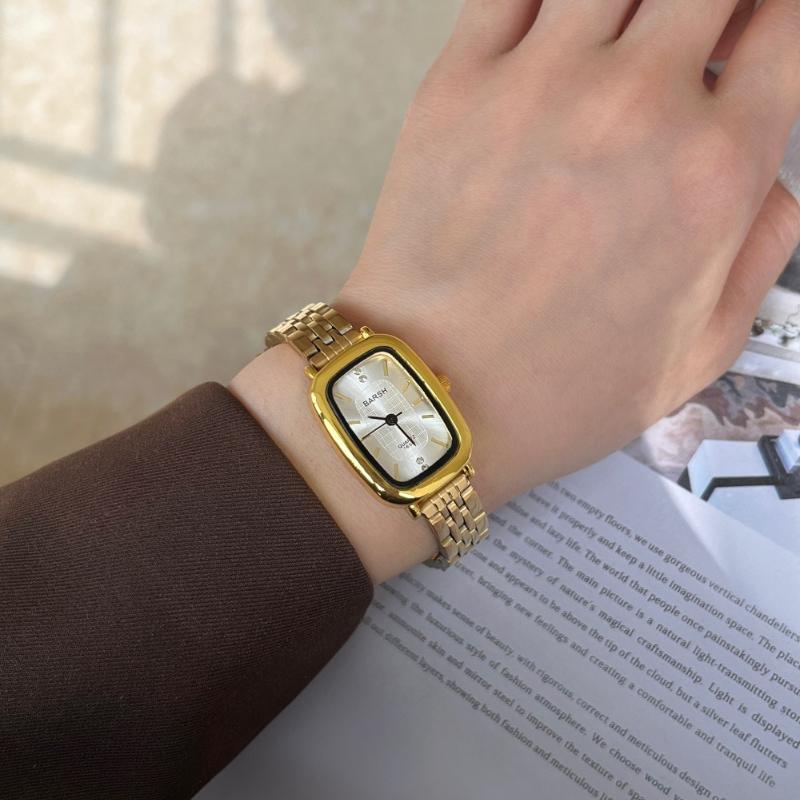 Fashion Quartz Women Watch Simple Elegant Square Dial Gold Stainless Steel Strap Wristwatch Business Watches Dropshipping Gifts