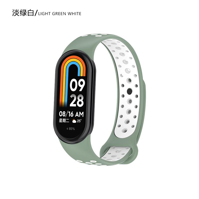 Two-tone Silicone Strap for Xiaomi Mi Band 10/9/8 Smart Watch Replaceable Correa for Mi Band 8/9/10 Sports Bracelet Accessories