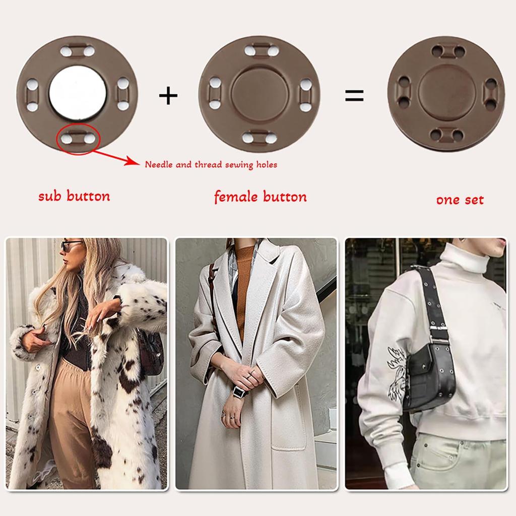 Nuovi 10 Paia Bottoni Magnetici Bottoni a Pressione Invisibili Magnete Chiusura a Pressione Cucito Giacca Cappotto Cardigan Borsa Accessori per Cucito Fai da Te