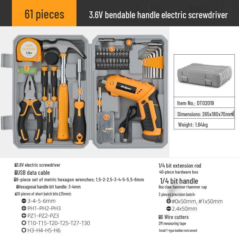Home Repair Tool Set: Essentials - Pliers, Hammer, Wrench & Toolbox