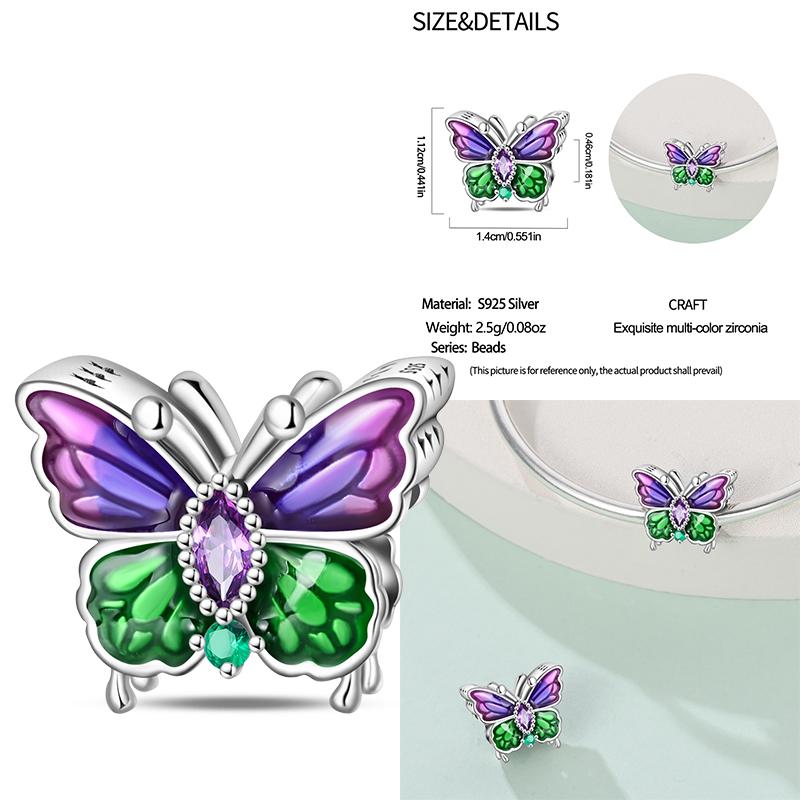 100% Copper Cute Little Bear Butterfly Flamingo Charms Beads Rose Princess Pendants Fit Diy Bracelets Jewelry Gifts