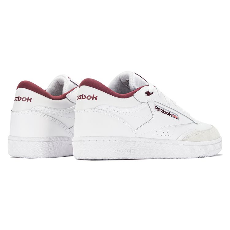 Reebok Club C Mid II Comfortable Versatile Durable Shock Absorption Low Top Sneakers Unisex Sneakers White Red 100033035