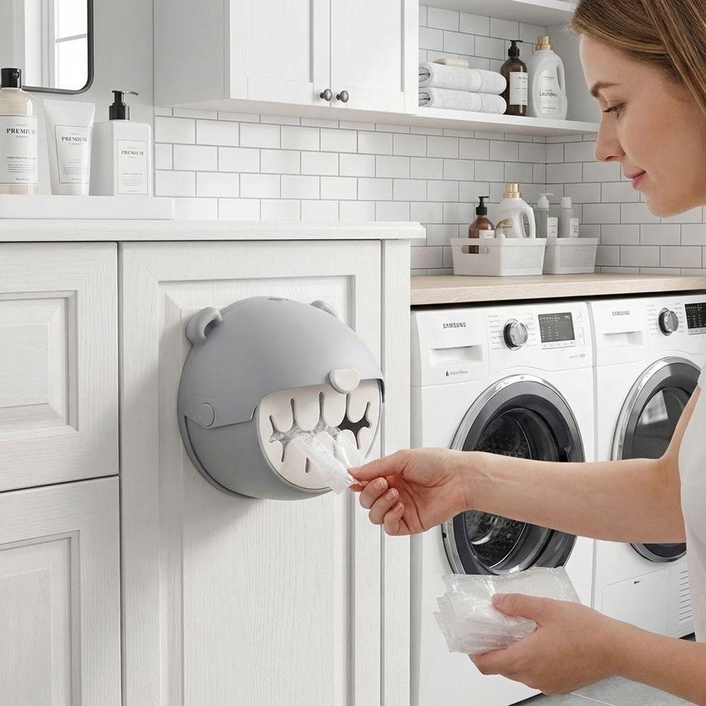 Bear Shape Food Covers Storage Box Wall Mounted Fresh Keeping Bags Dispenser  Kitchen