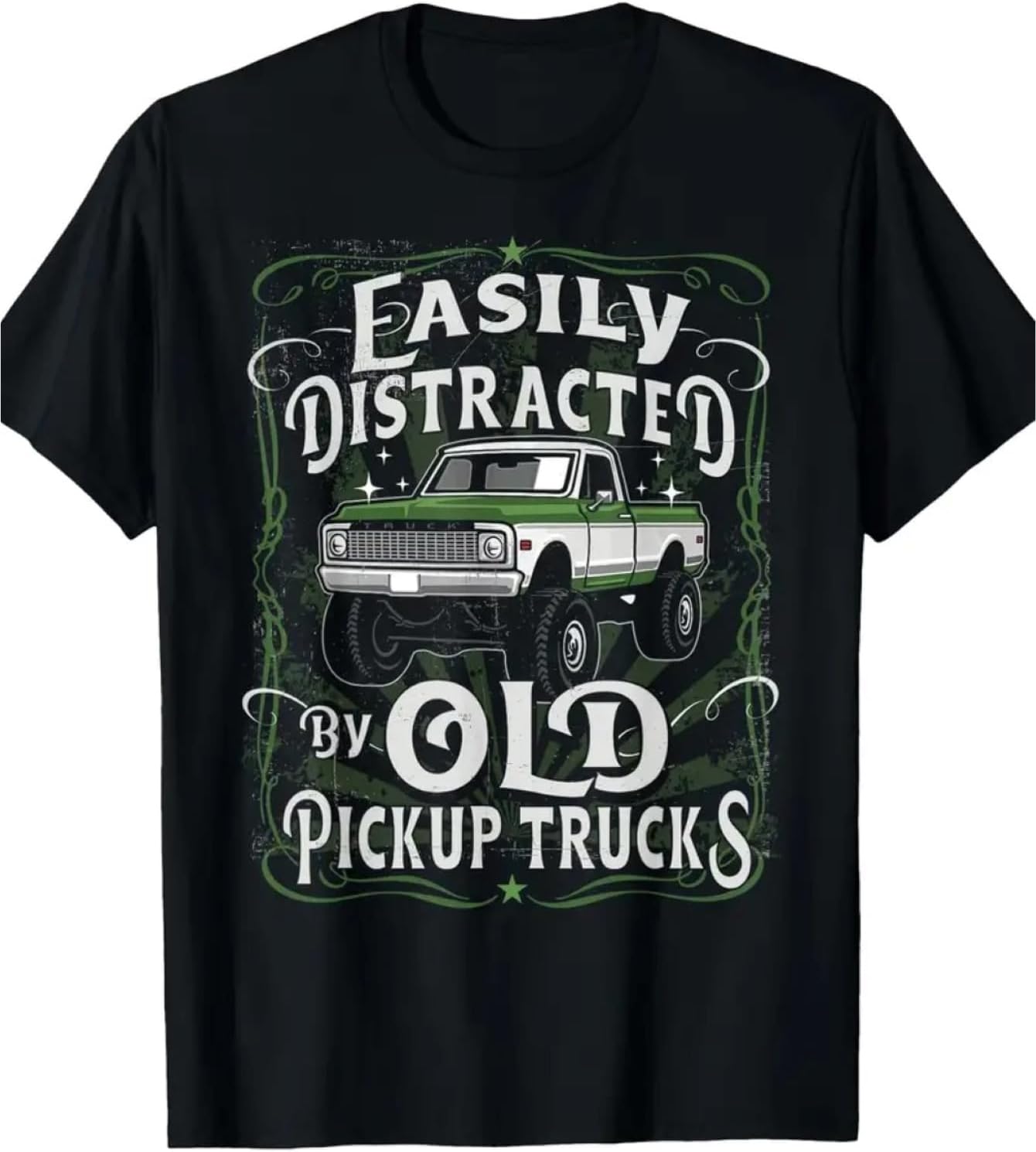 

Men s Vintage Pickup Truck Graphic Tee - Humorous Geometric Pattern Shirt - Cotton Crew Neck (S-XXXL) S разноцветный