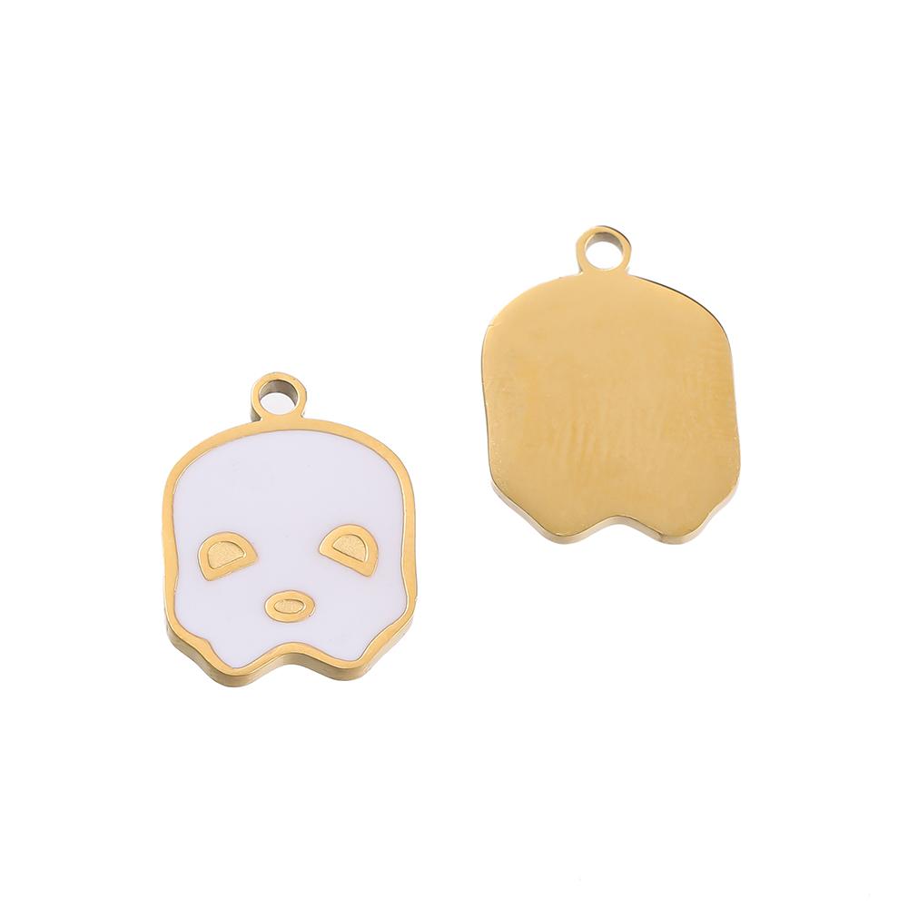 1pcs Stainless Steel Cartoon Halloween Enamel Charms Pumpkin Skeleton Ghost Bat Cat Pendants for DIY Jewelry Making Accessories