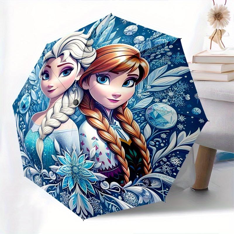 Elsa,Anna Automatic Opening and Closing Umbrella - 8-rib Folding Design, Lightweight and Portable, Suitable for Daily Business Use, Pocket-f