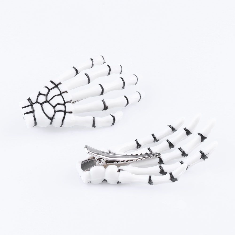 1/2Pcs New Creative Skull Hand Bone Hairpin Gripper Ghost Skeleton Hair Clips Hairclips Bone Claw Hair Accessories Gift Hairclip