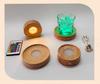 LED-Lit Solid Wood Base DIY Aromatherapy Diffuser with Stone Crystal Ornament
