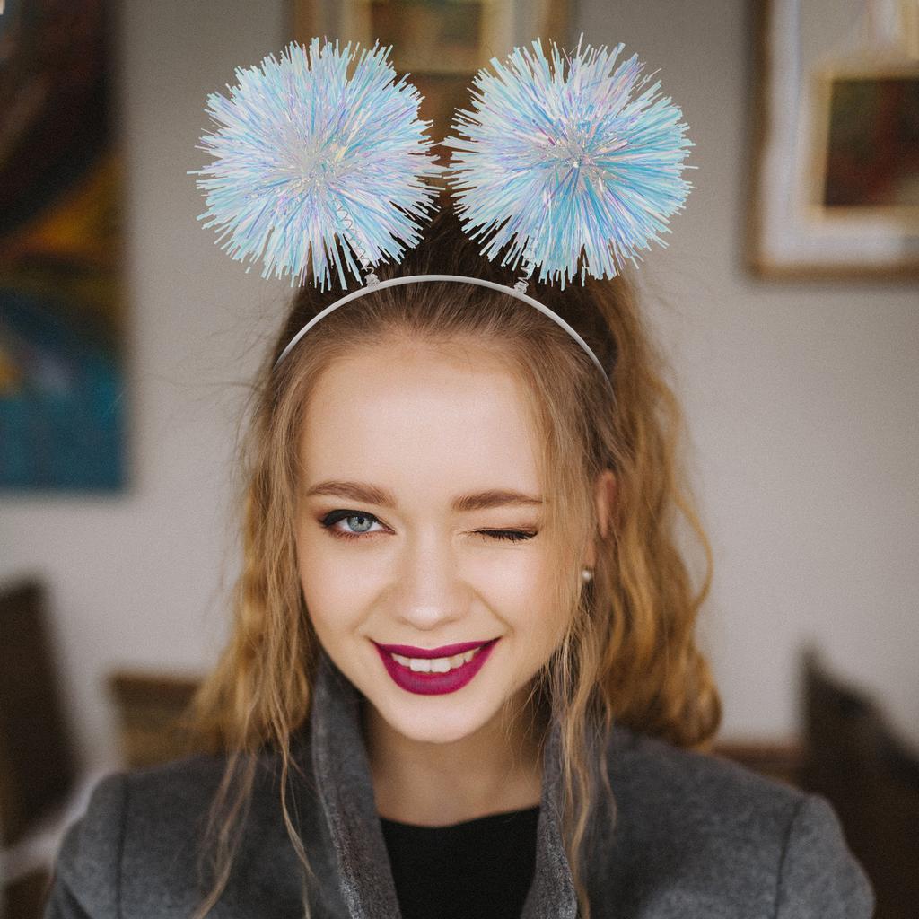 Pompom Headband Birthday Party Boppers Flexible Comfortable New Years Valentines Party Supplies Photo Booth Props Accessories