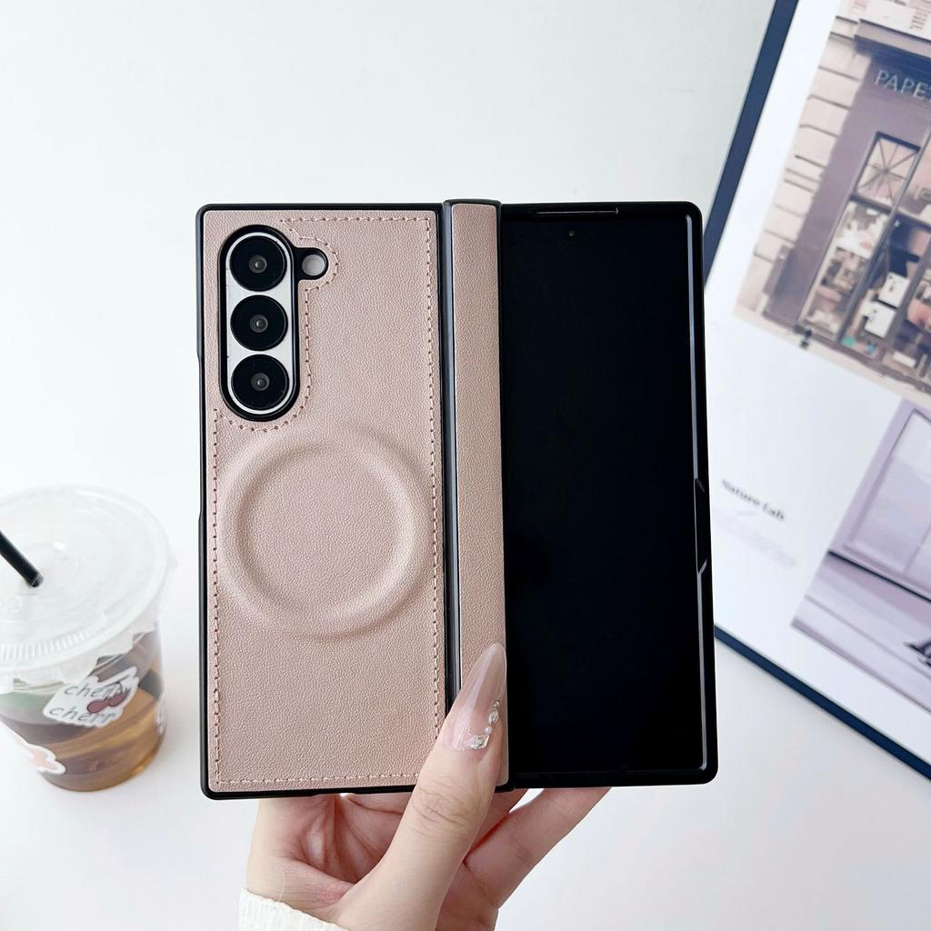 Folding screen fold1 mobile phone case galaxyzfold1/fold1/1 plain leather wireless magnetic mobile phone case