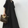 Spring and Summer Dress New Women's Clothing Solid Color Five-quarter Sleeve Long Dress Casual Women's Dress