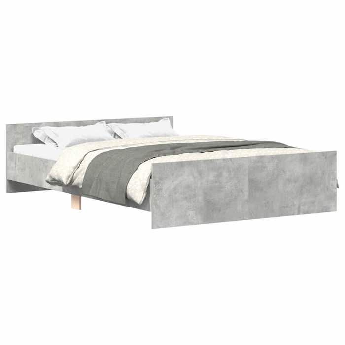 VidaXL Cadre de lit tête de lit et pied de lit gris béton 150x200 cm 3203757
