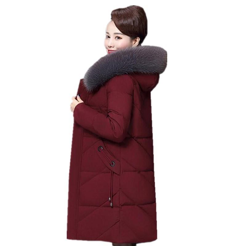 Brand discount tail goods down jacket women's medium and long models, new thickened middle-aged large-size jacket