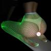 Night Fluorescent Women's Long Socks Fishnet Body Stockings Curve Lingerie Mesh Fabric High Waist Sex Tights Sexy Bodysuits