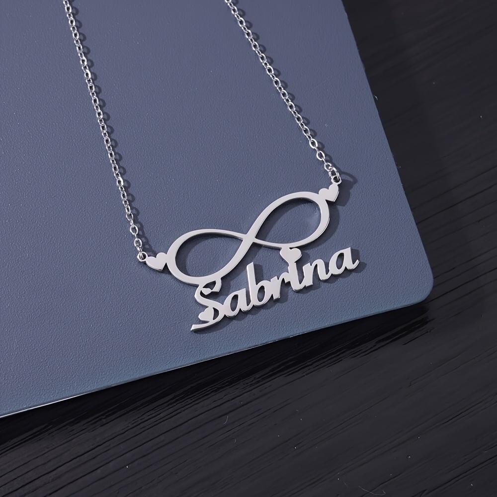 Personalized Infinite Heart Name Necklaces For Women Gold Color Stainless Steel Custom Necklace Wedding Waterproof Jewelry Gift
