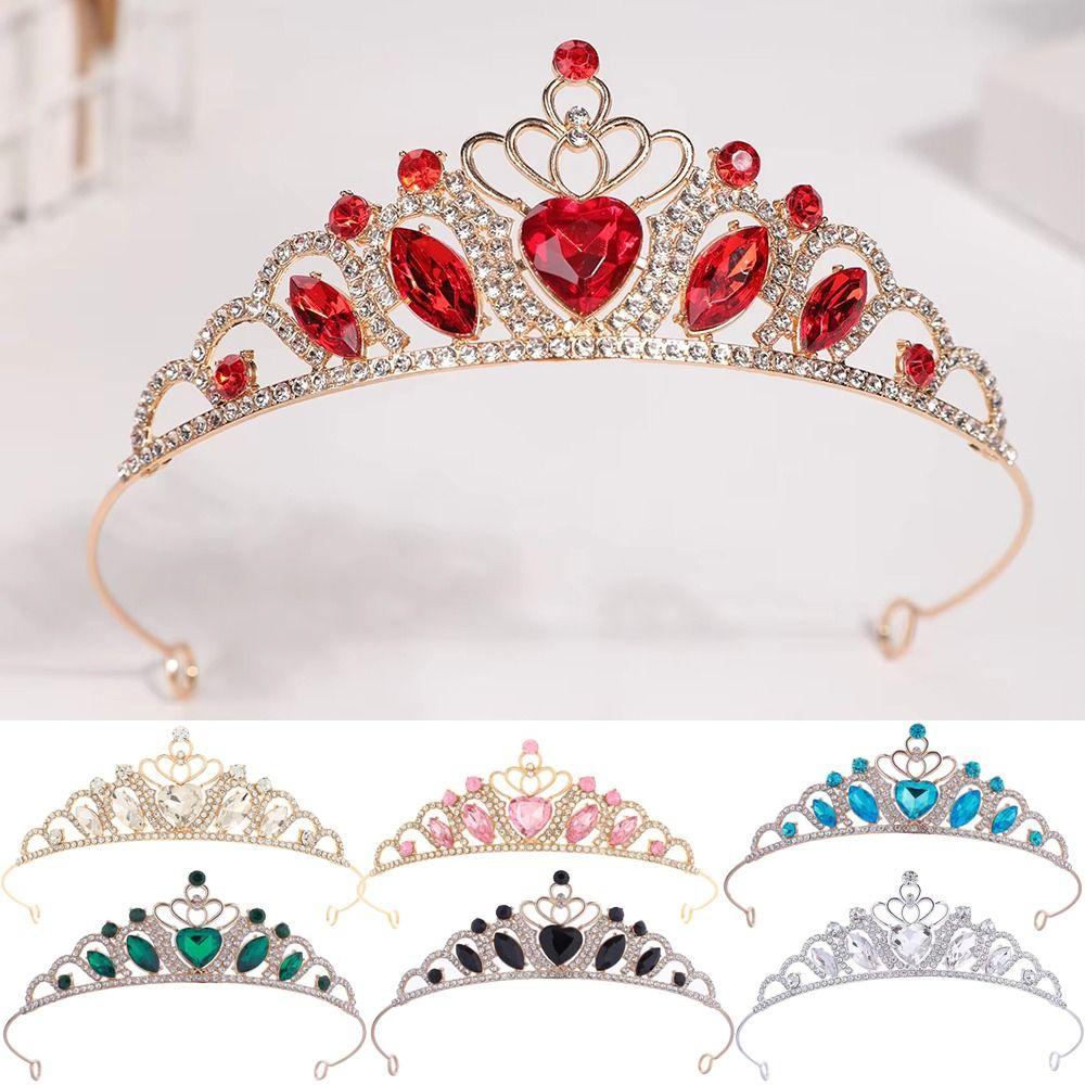 Heart-Shaped Princess Tiara Bling Bling Children's Crown Wedding Dress Accessories