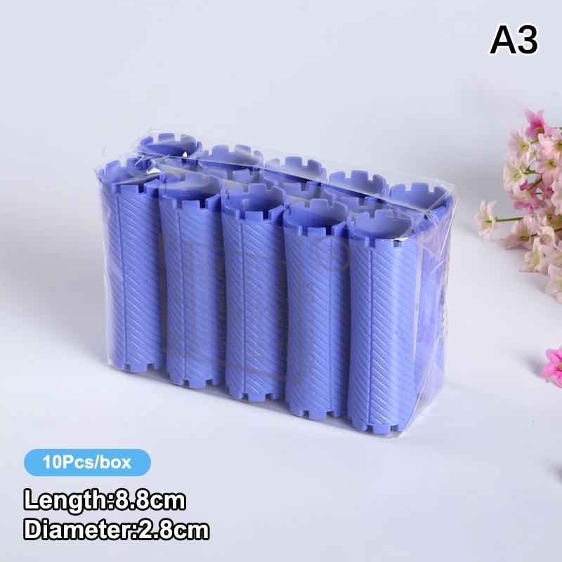 10pcs DIY Heatless Lengthened Hair Roller Stick Perm Tools Hollow Design Spiral Hair Curler Magic Curls Curly Hair Styling Kits